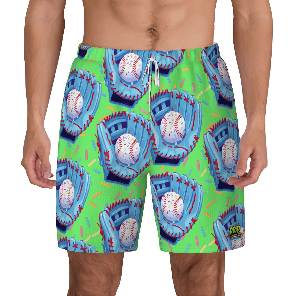 W2W Pro Mesh Hybrid Shorts - Baseball Sprinkles Drip Hot Green
