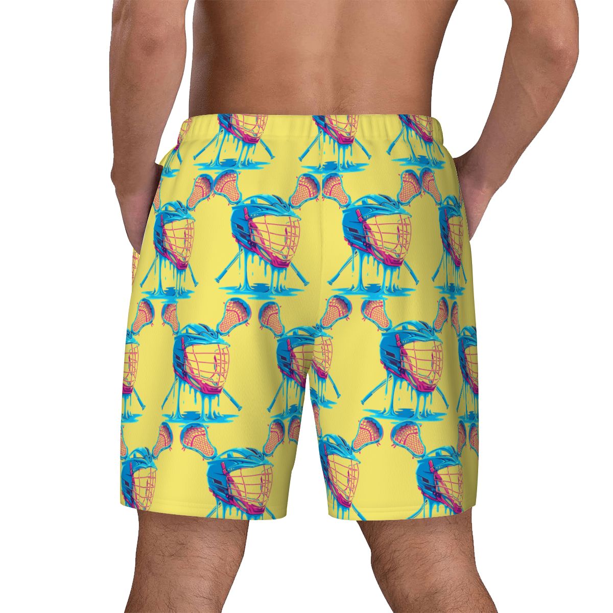 W2W Pro Mesh Hybrid Shorts - Lacrosse Helmet Sticks Yellow