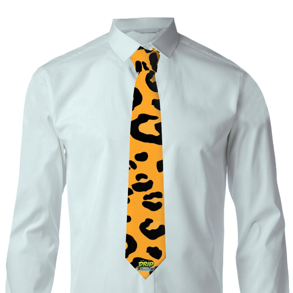 Game Day Tie - Drip Bench Leopard Orange