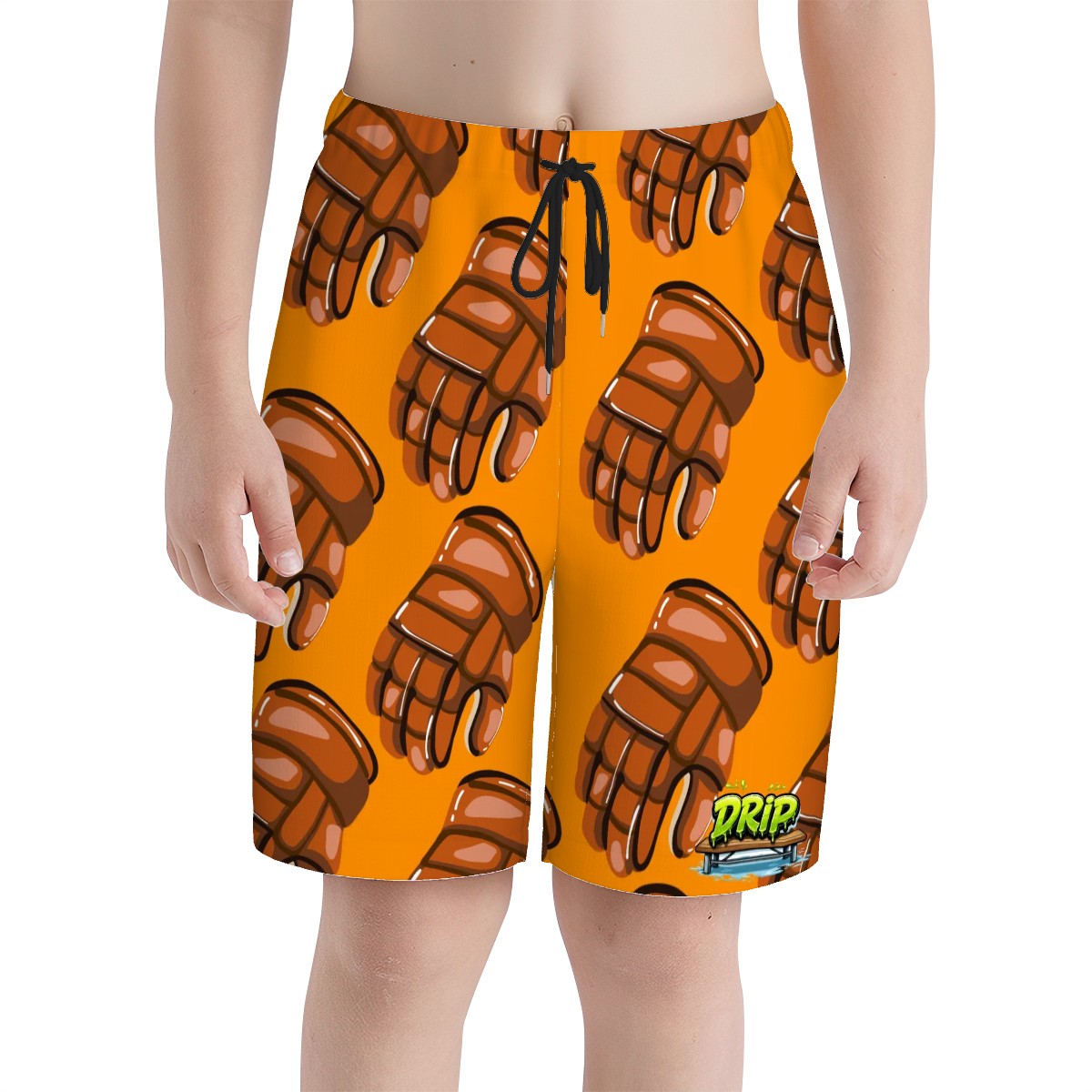 Youth Swim Shorts - Orange Hockey Gloves Orange