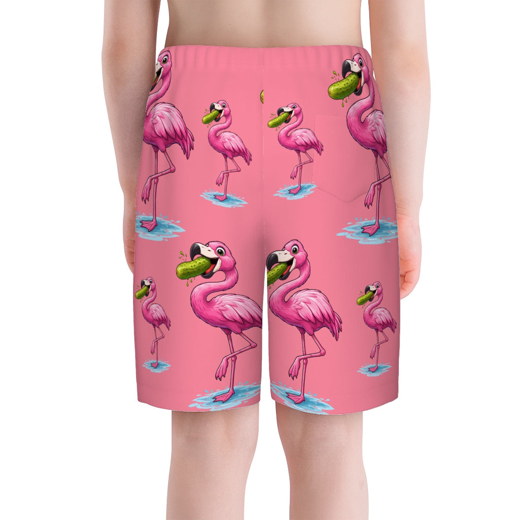 Youth Swim Shorts - Flamingo Pickle Pink