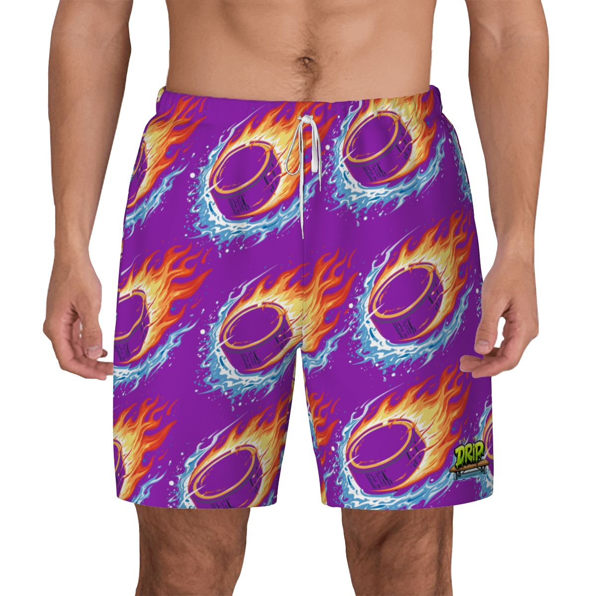 W2W Pro Mesh Hybrid Shorts - Flamin Hockey Pucks Classic Purple