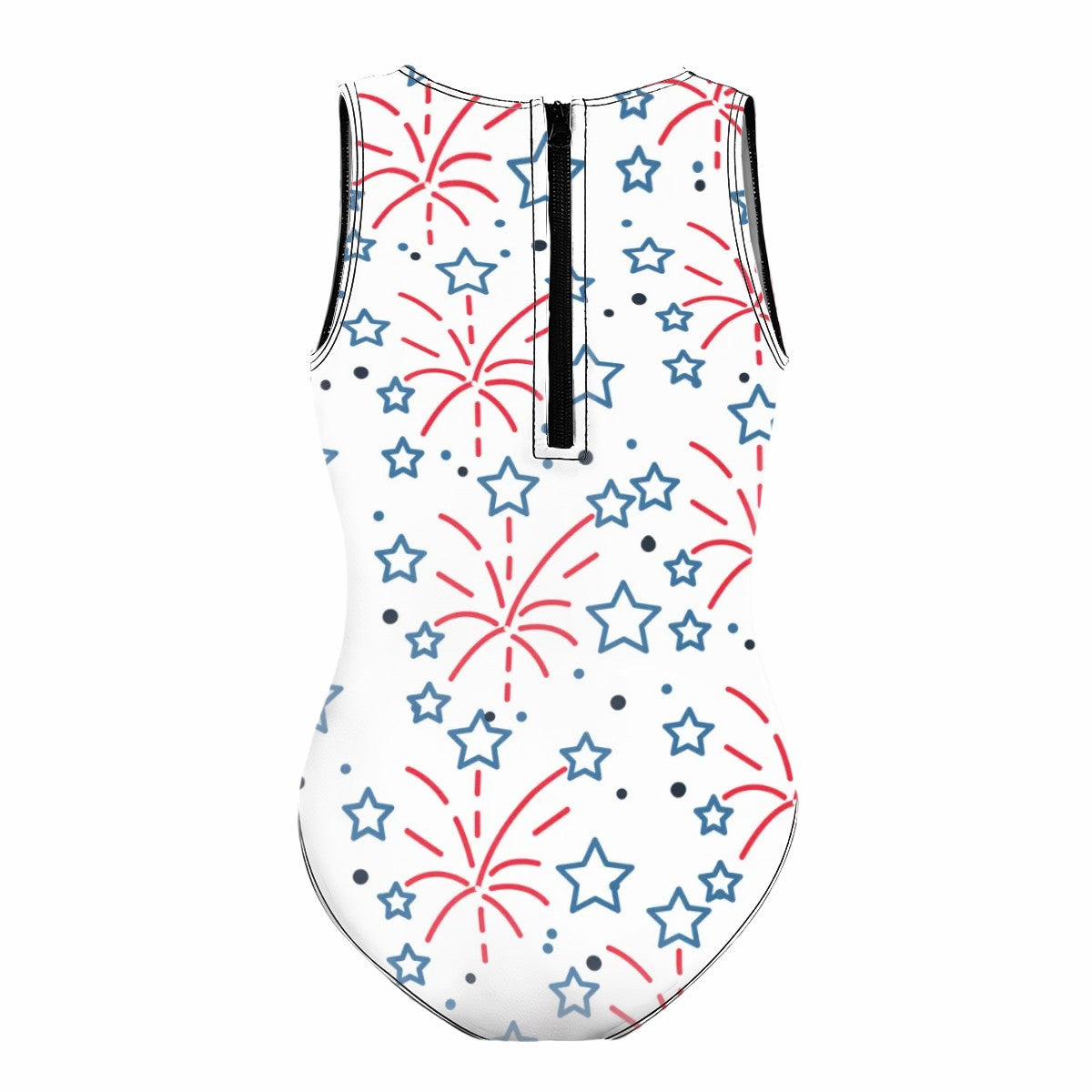 Girls One Piece Swimsuits - Red, White, and Tooth