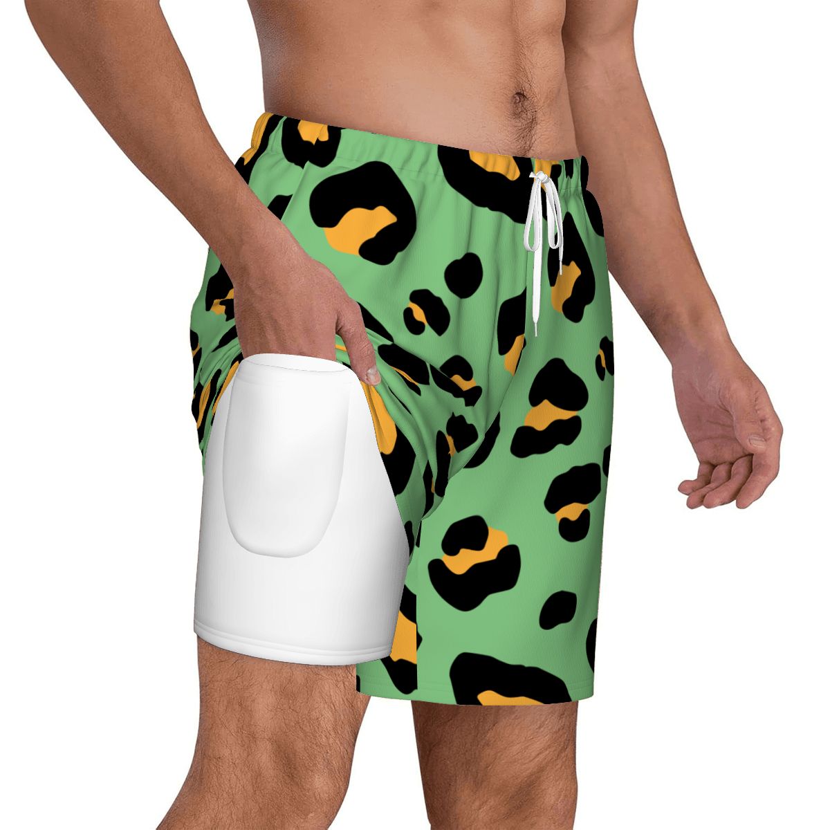 W2W Pro Mesh Hybrid Shorts - Drip Bench Leopard Green