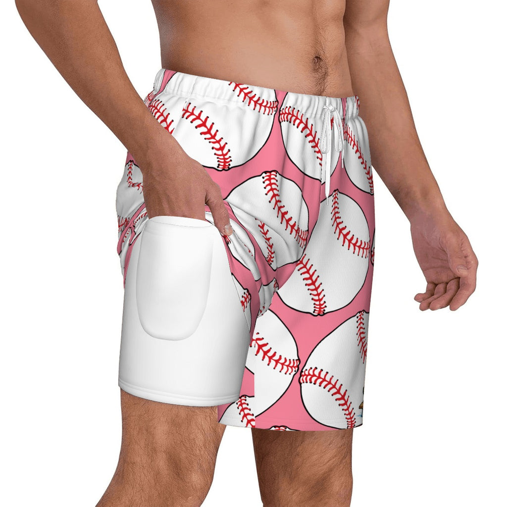 W2W Pro Mesh Hybrid Shorts - Baseballs Classic Pink