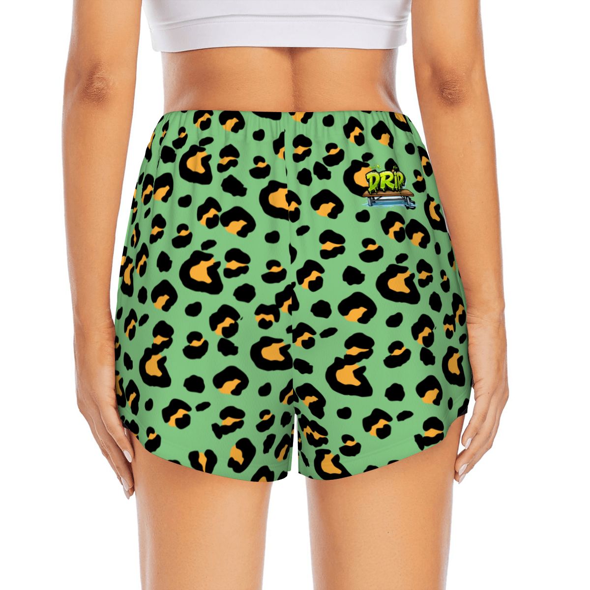 Drip Bench Women's Shorts - Leopard Green