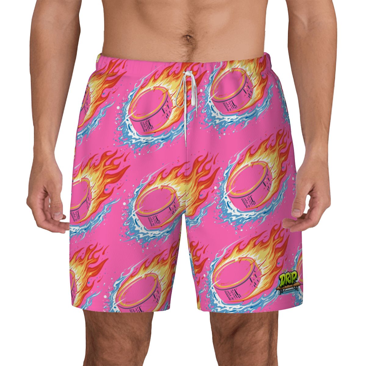 W2W Pro Mesh Hybrid Shorts - Flamin Hockey Pucks Hot Pink