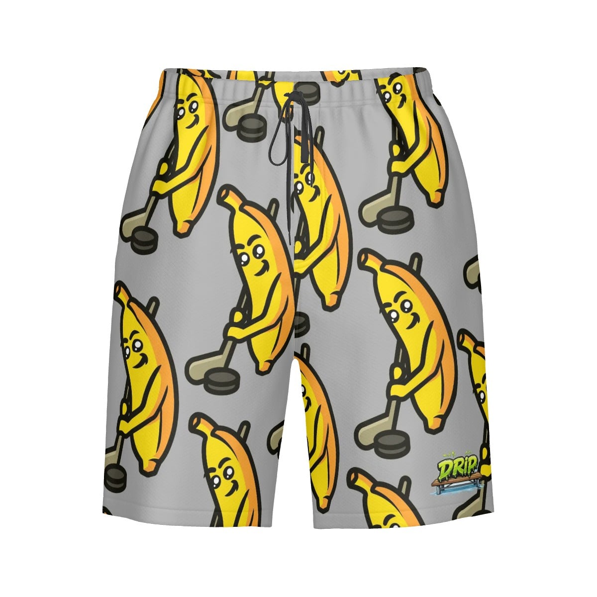 Men/Teen Swim Shorts - Bananas for Hockey Grey