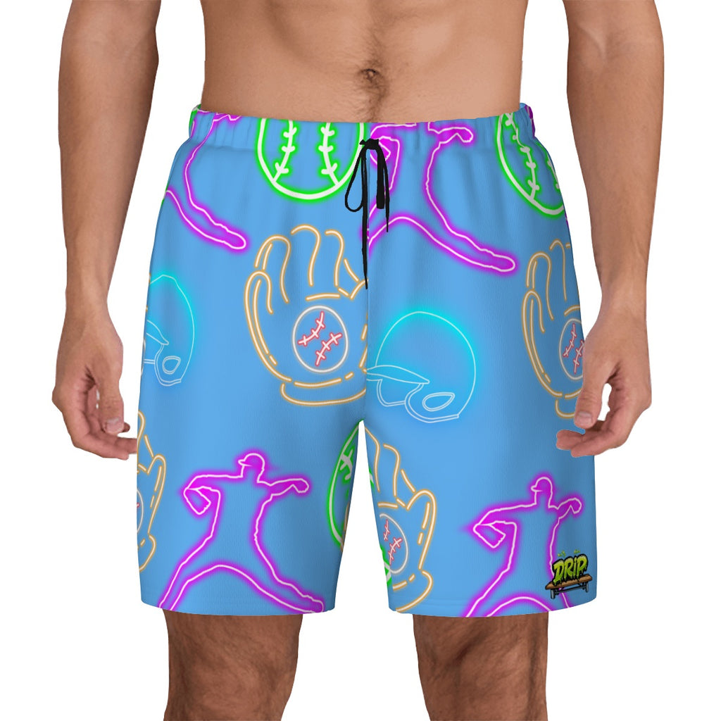 W2W Pro Mesh Hybrid Shorts - Sky Blue Neon Lights