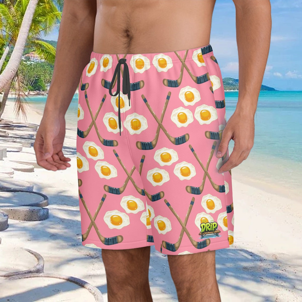 Men/Teen Swim Shorts - Sunnyside Snipes Pink