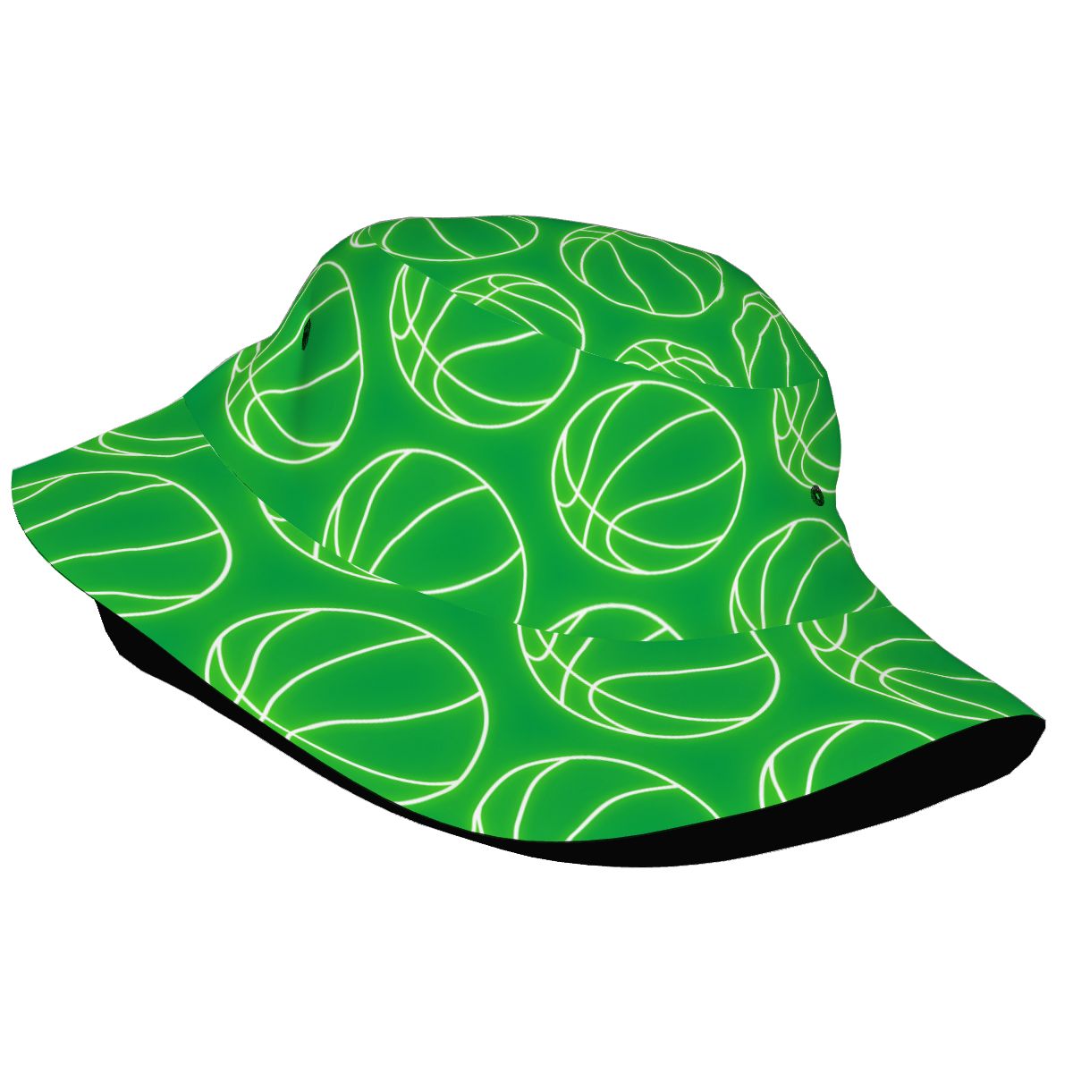 Drip Bucket Hat - Neon Green Basketballs Classic Green