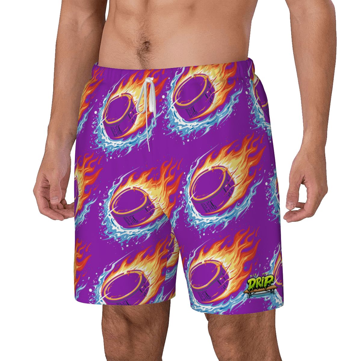 W2W Pro Mesh Hybrid Shorts - Flamin Hockey Pucks Classic Purple