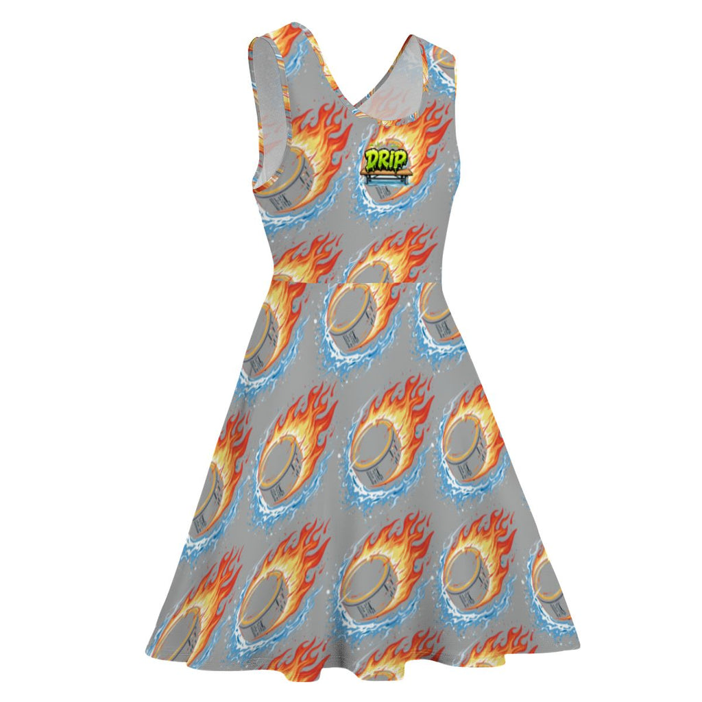 Women's Game Day Dress - Flamin Hockey Pucks Grey
