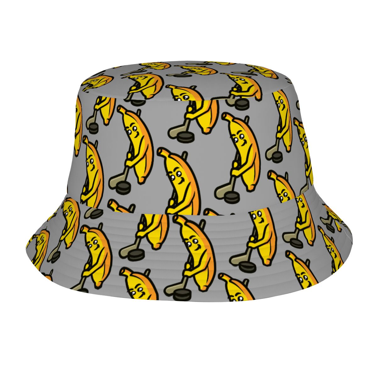 Drip Bucket Hat - Bananas for Hockey Grey