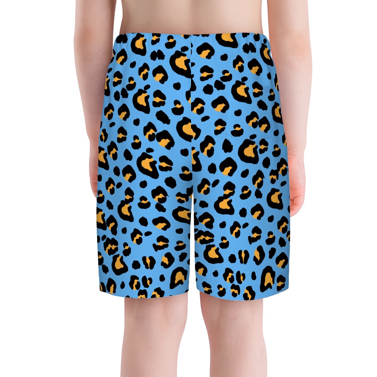 Youth Swim Shorts - Drip Bench Leopard Sky Blue