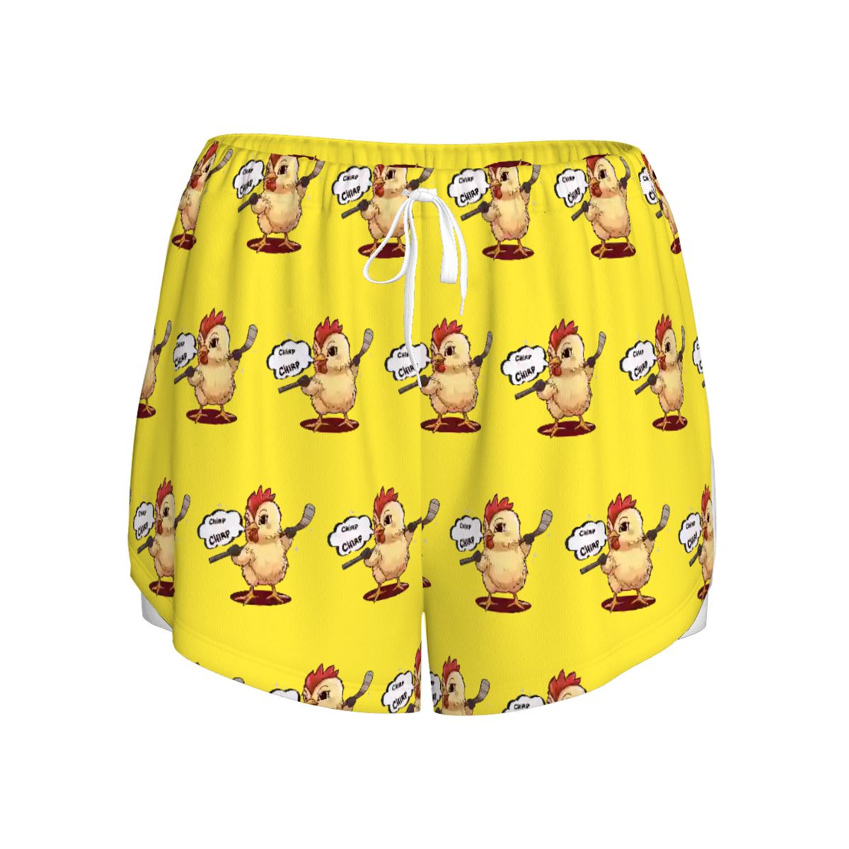 Drip Bench Women's Shorts - Hockey Chirp Chirp Yellow
