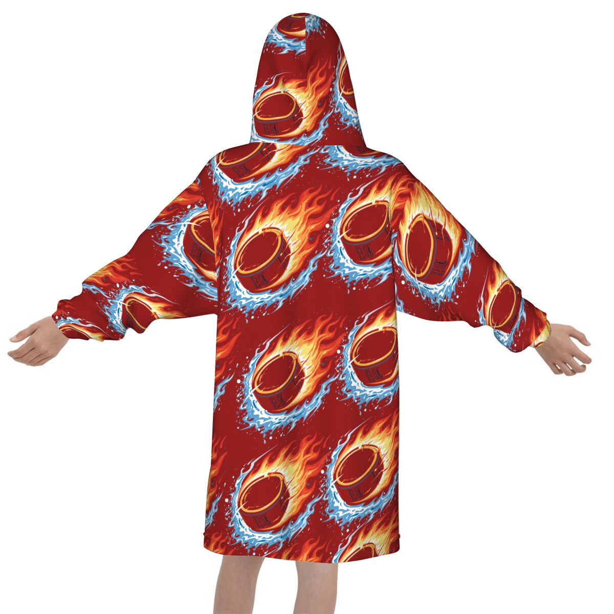 Youth Blanket Sweatshirt - Flamin Hockey Pucks Classic Red