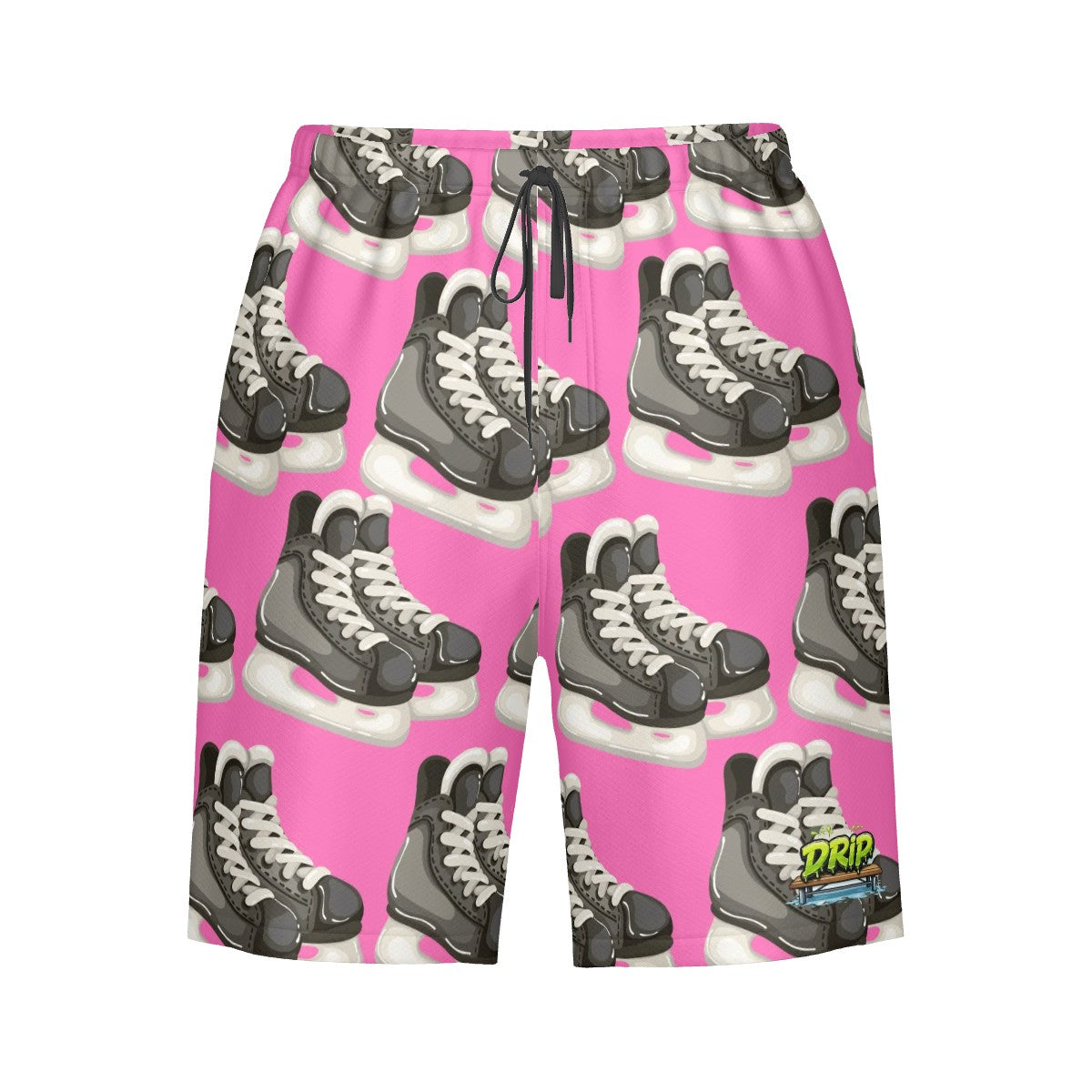 Men/Teen Swim Shorts - Hockey Skates Hot Pink