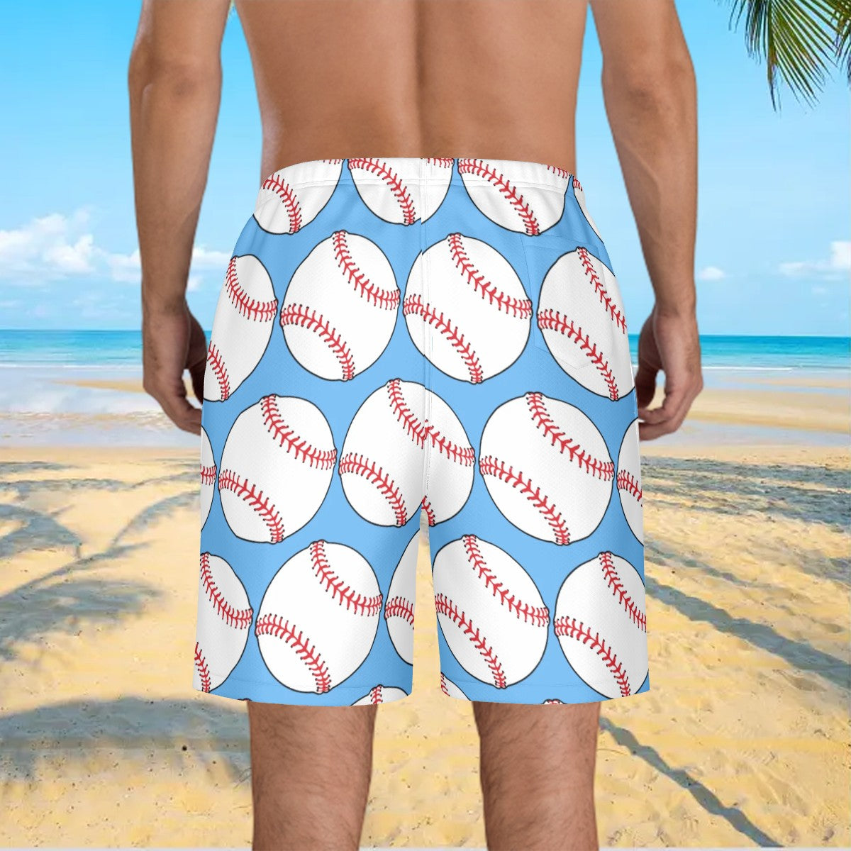 Men/Teen Swim Shorts - Classic Baseball Blue