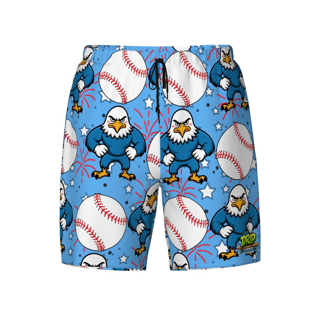 W2W Pro Mesh Hybrid Shorts - Stars and Strikes Sky Blue