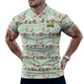 Uncle Golf Shirt - Golf Cart Sketch Mint Green