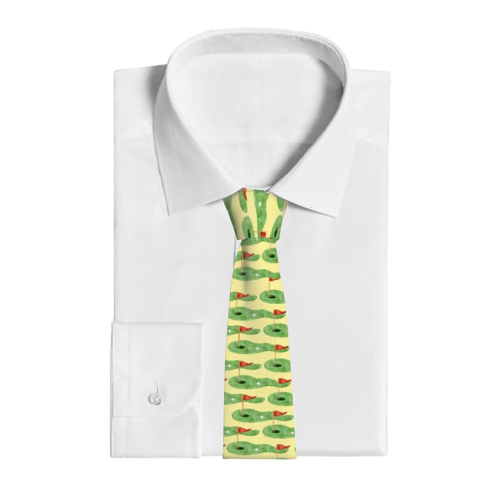 Game Day Tie - Golf Hole and Flag Yellow