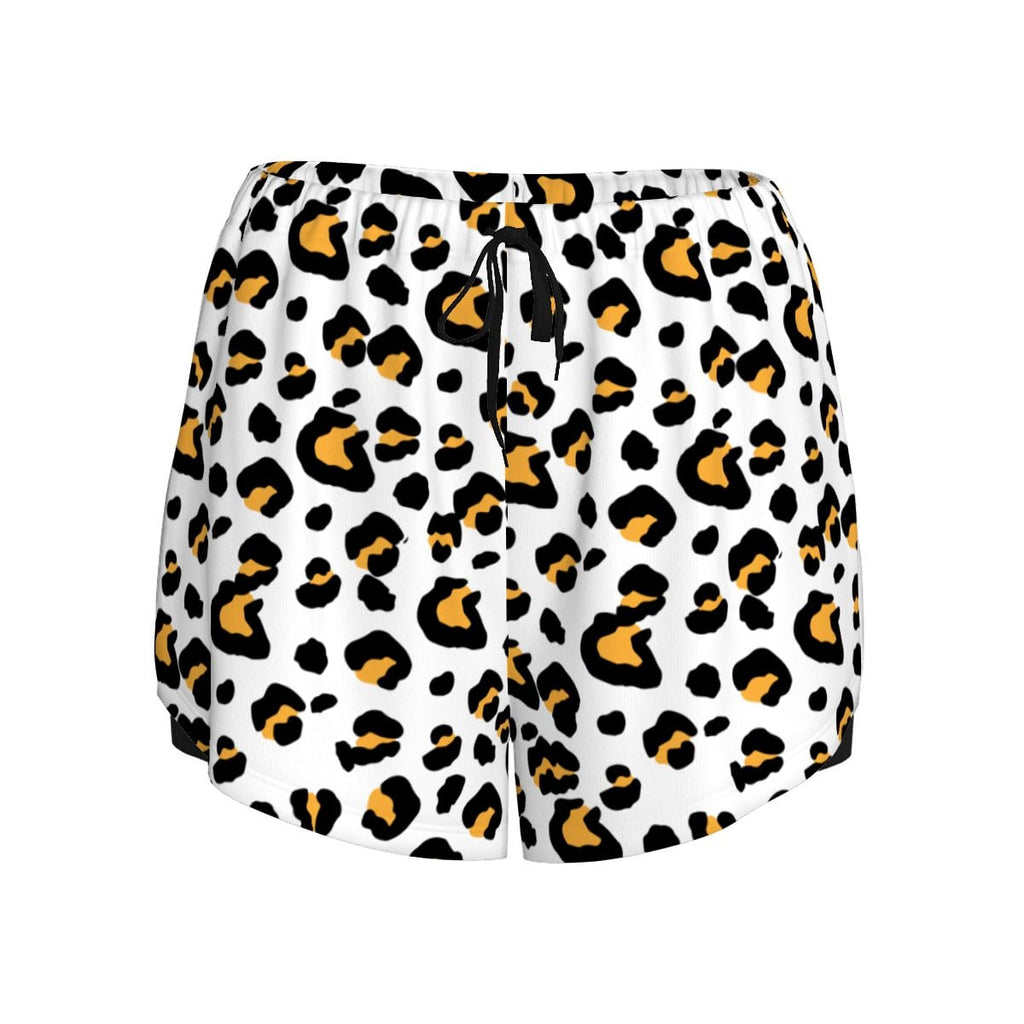 Drip Bench Women's Shorts - Leopard White