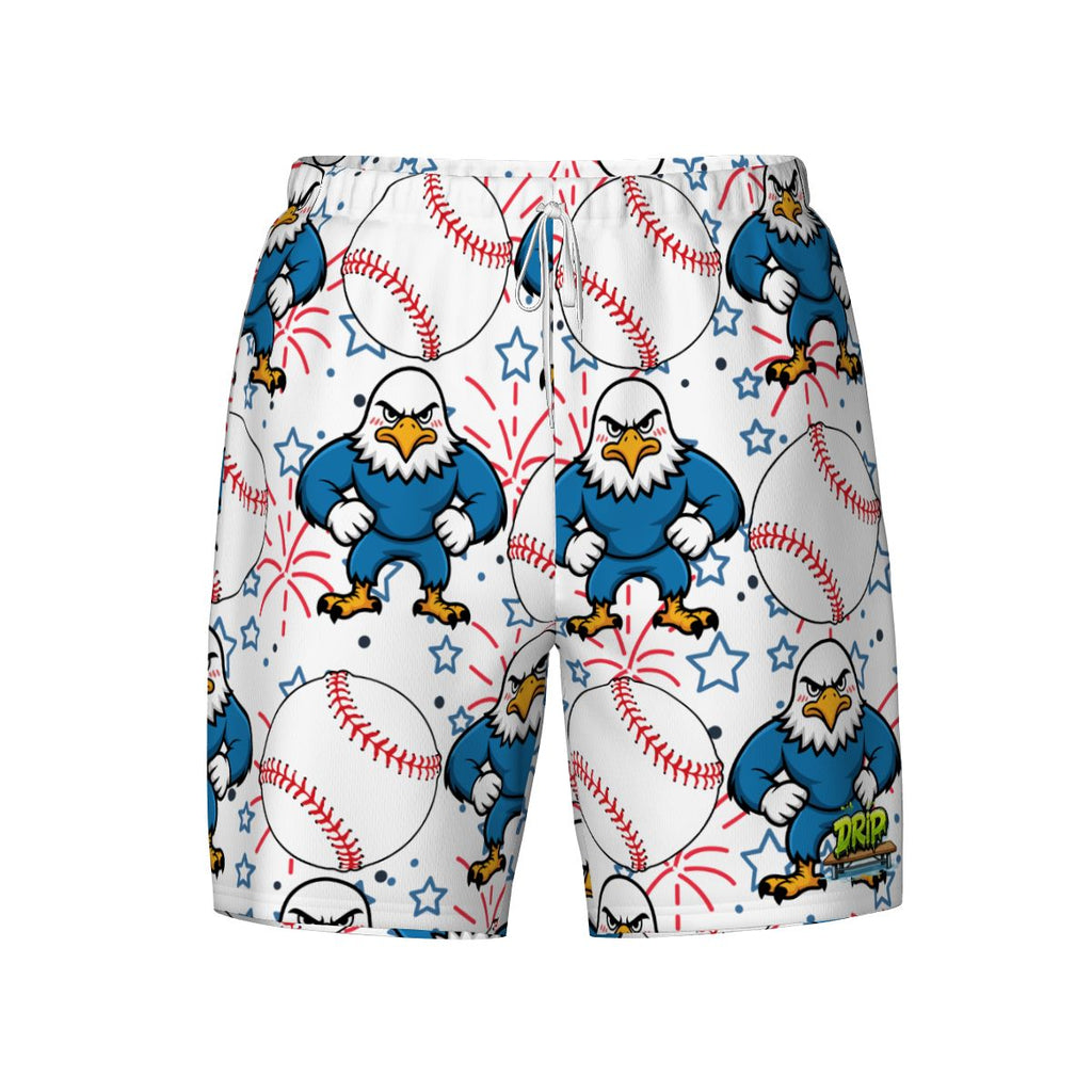 W2W Pro Mesh Hybrid Shorts - Stars and Strikes White