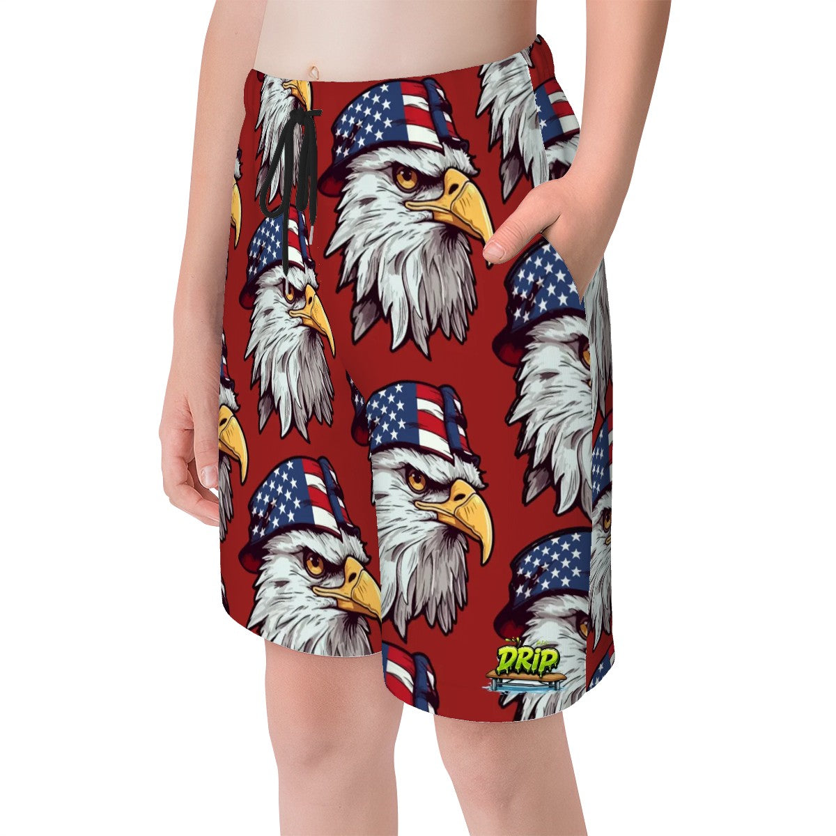 Youth Swim Shorts - Eagles Fly Classic Red