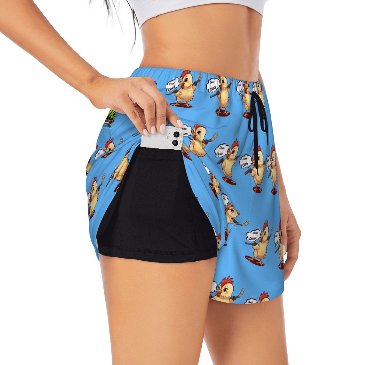 Drip Bench Women's Shorts - Hockey Chirp Chirp Blue
