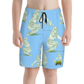 Youth Swim Shorts - Baseball Catcher Blue