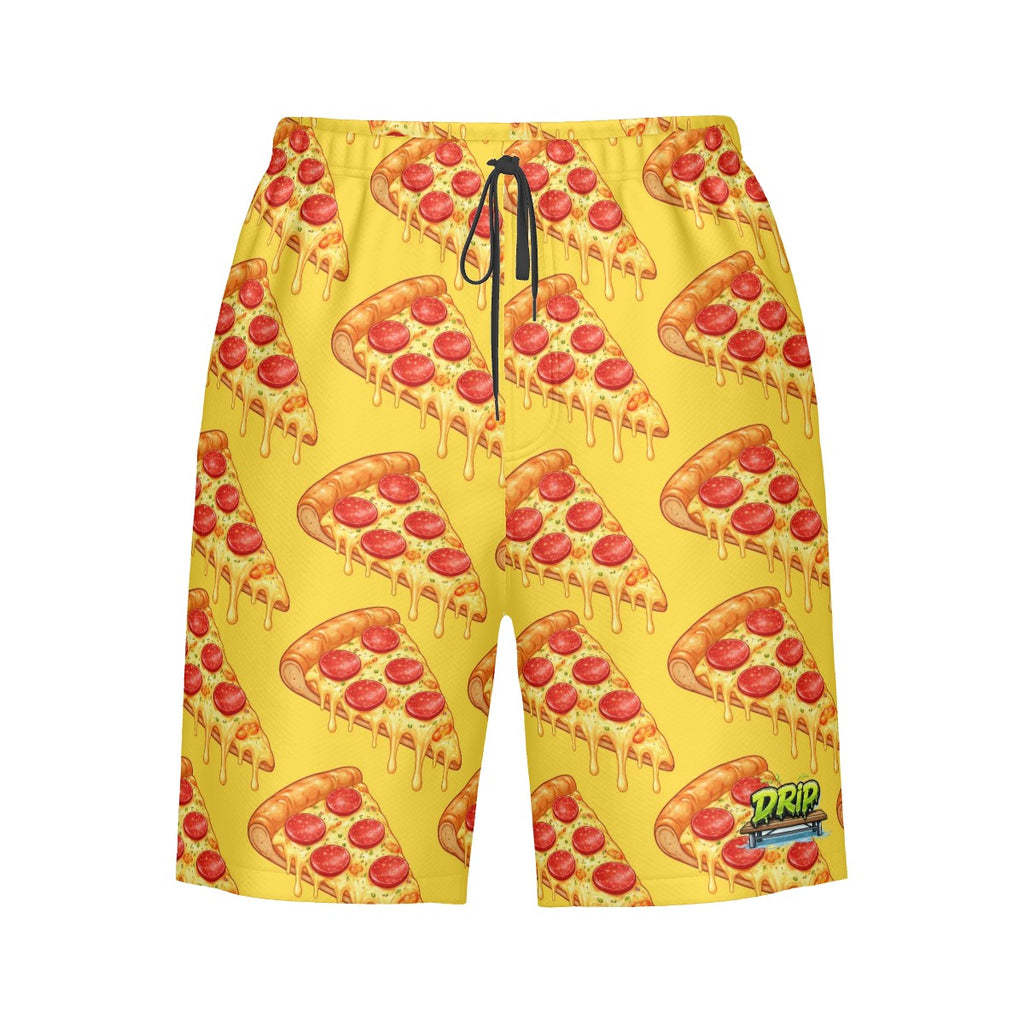 Men/Teen Swim Shorts - Pizza Yellow