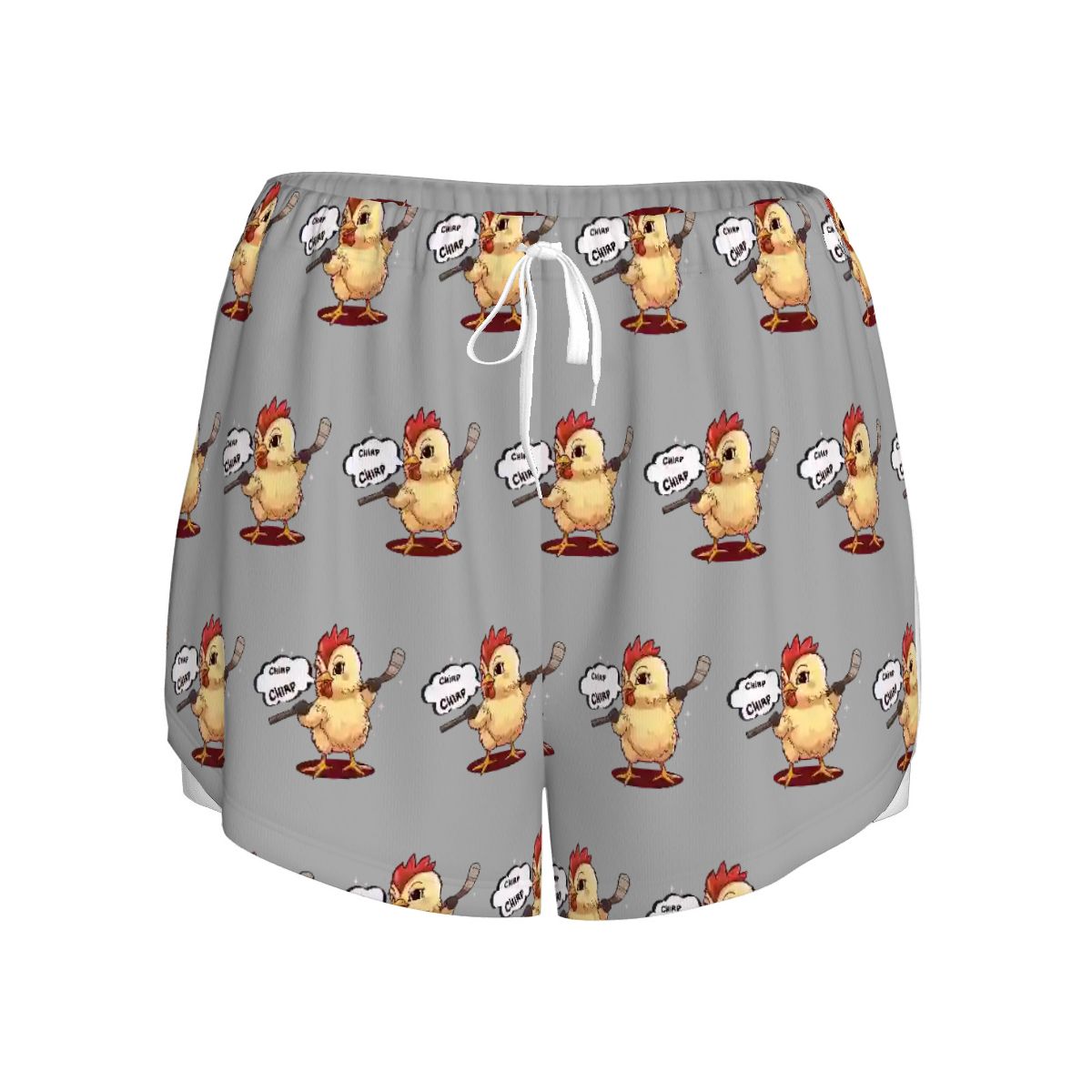Drip Bench Women's Shorts - Hockey Chirp Chirp Grey