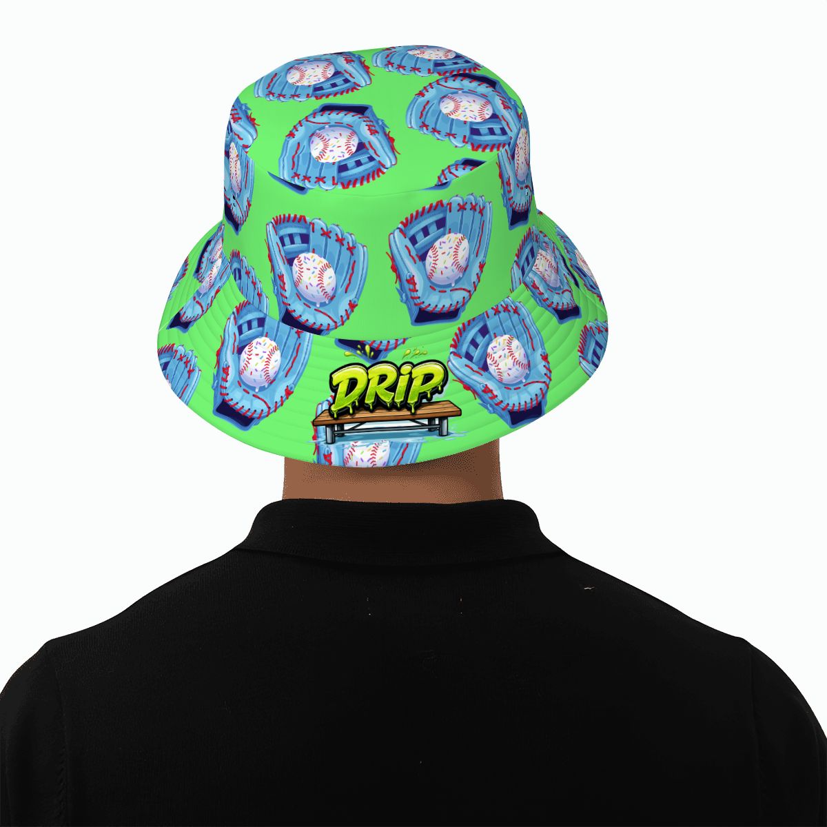 Drip Bucket Hat - Baseball Sprinkles Drip Hot Green