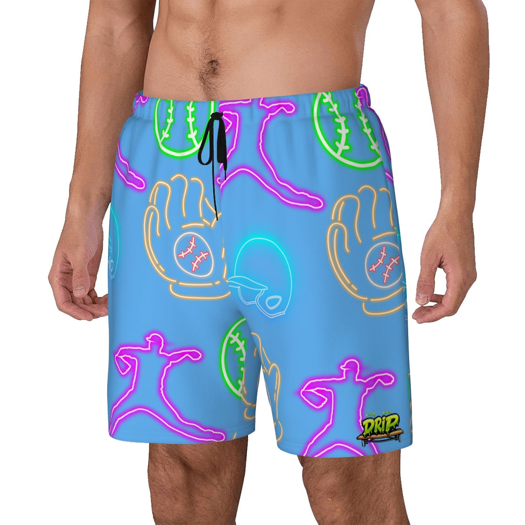 W2W Pro Mesh Hybrid Shorts - Sky Blue Neon Lights