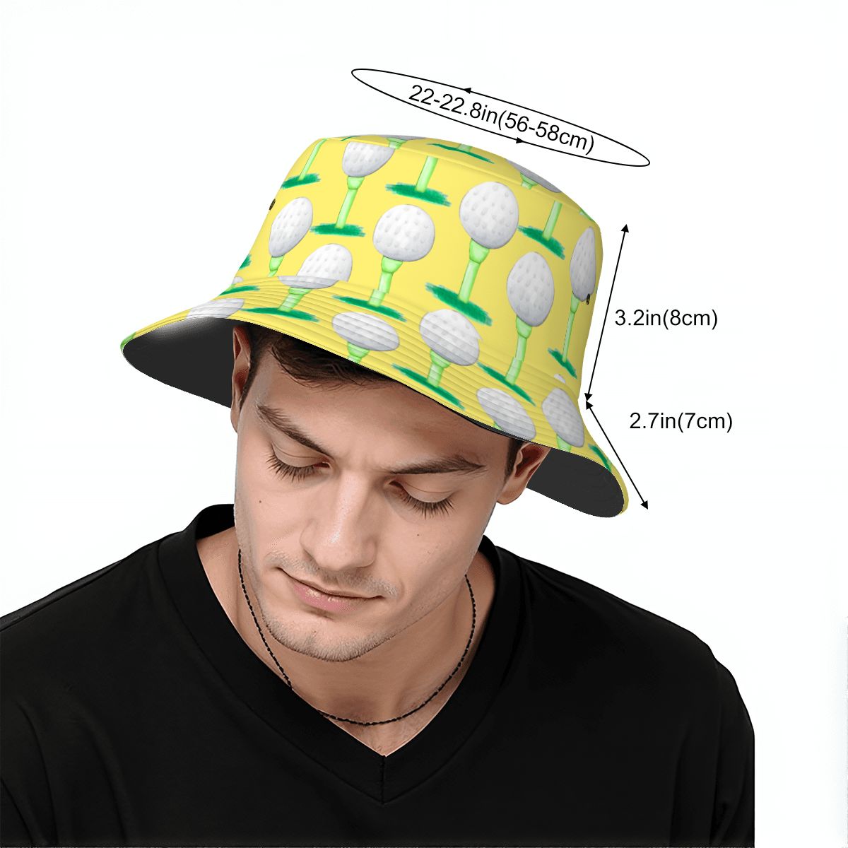 Drip Bucket Hat - Golf Ball and Tee Yellow