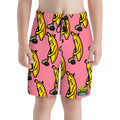 Youth Swim Shorts - Bananas for Hockey Pink
