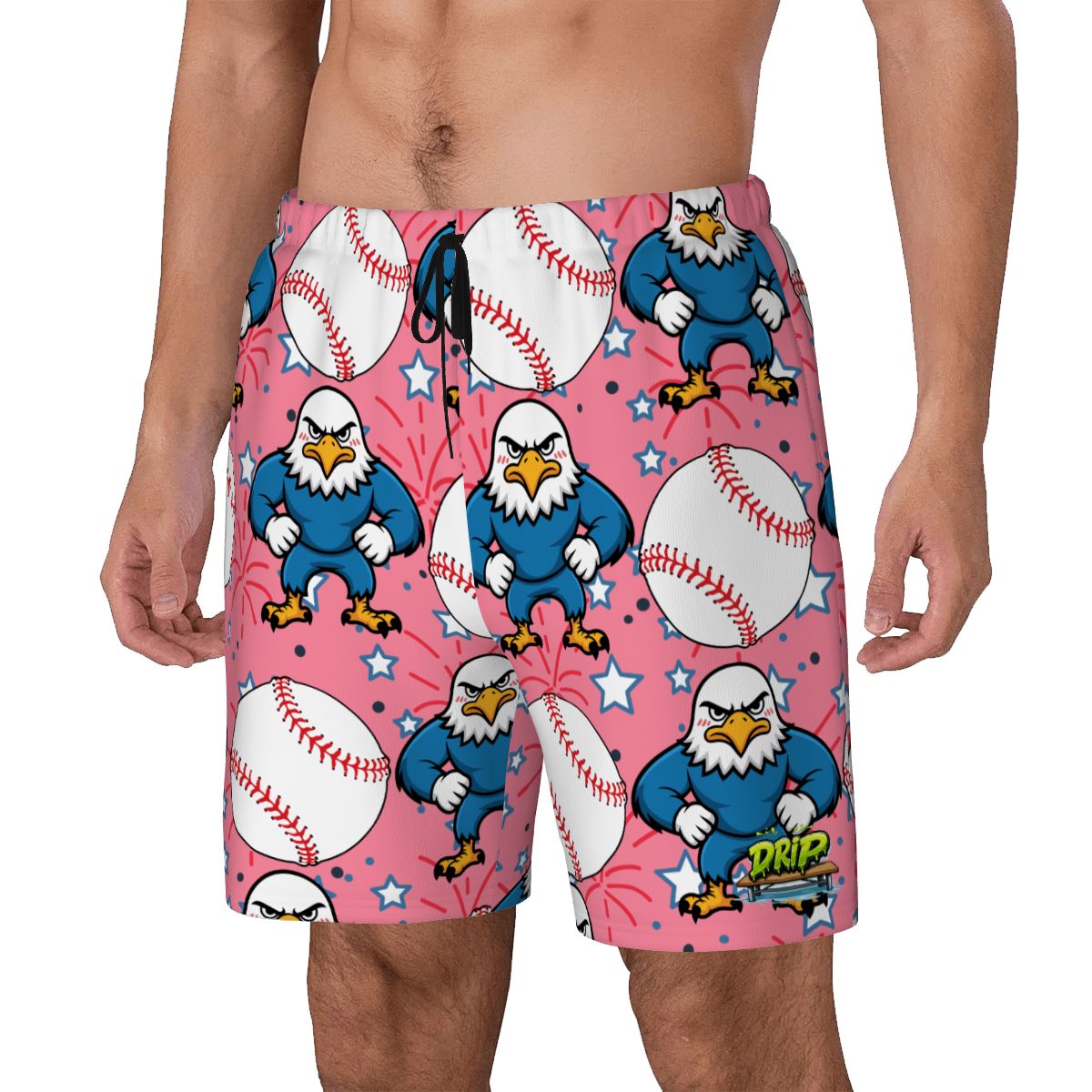 W2W Pro Mesh Hybrid Shorts - Stars and Strikes Pink