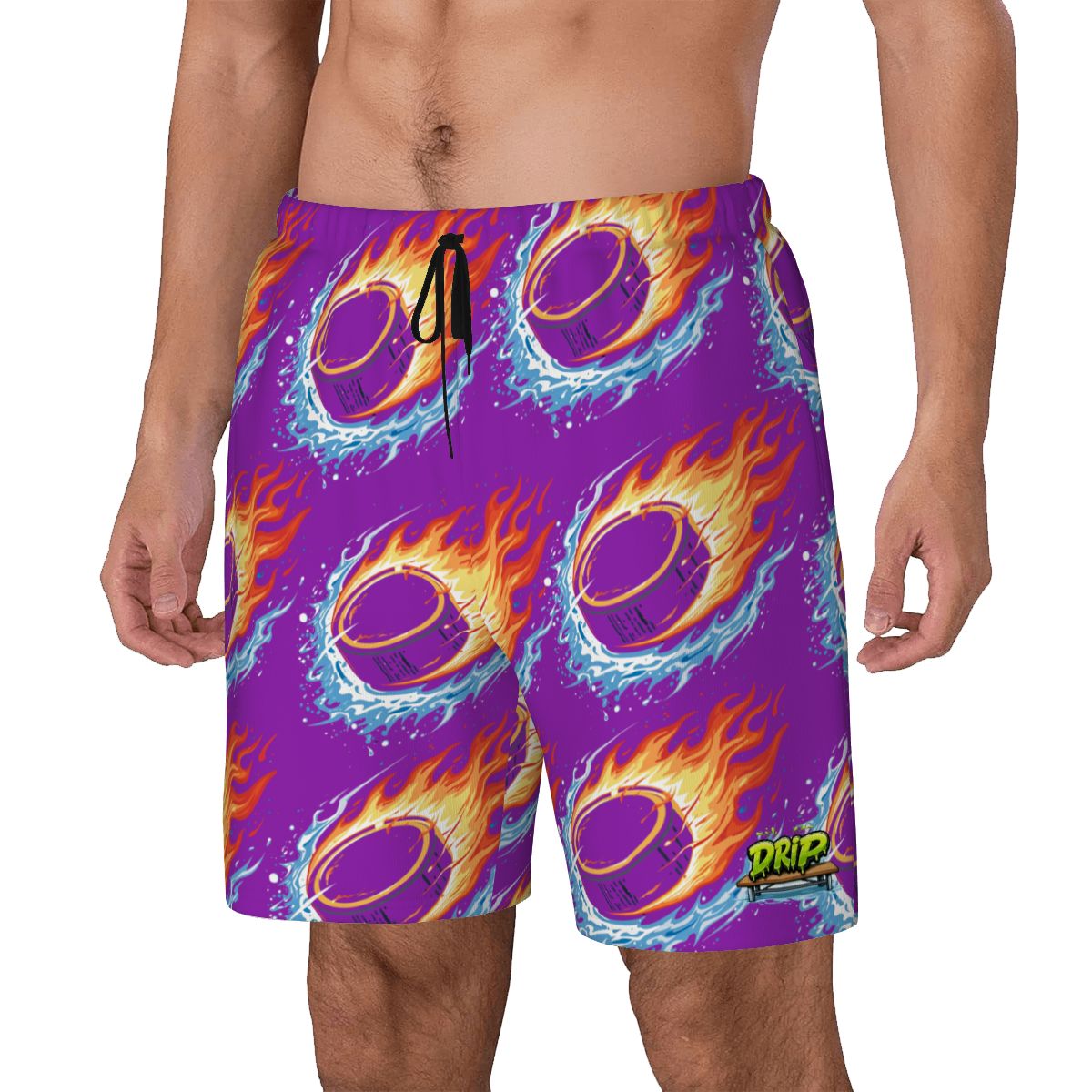 W2W Pro Mesh Hybrid Shorts - Flamin Hockey Pucks Classic Purple