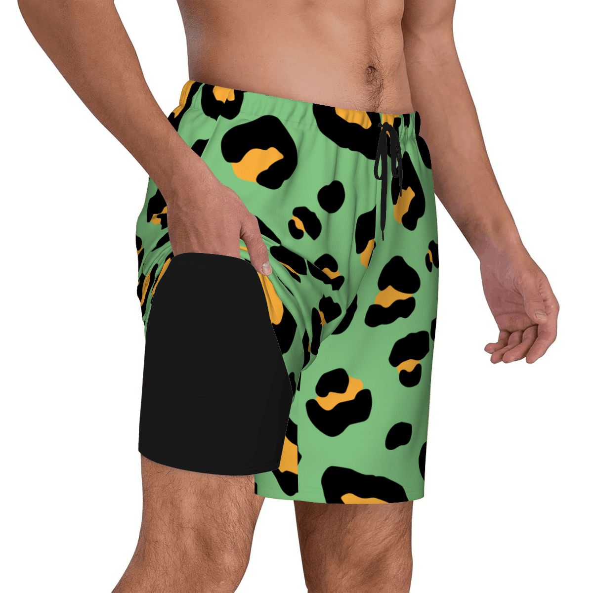 W2W Pro Mesh Hybrid Shorts - Drip Bench Leopard Green