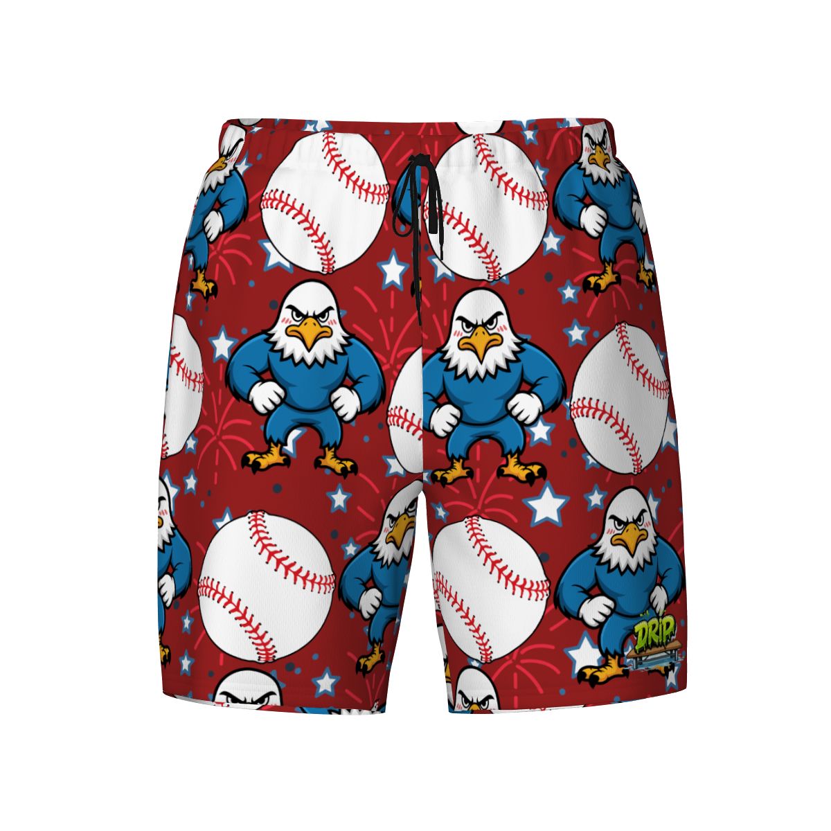 W2W Pro Mesh Hybrid Shorts - Stars and Strikes Classic Red
