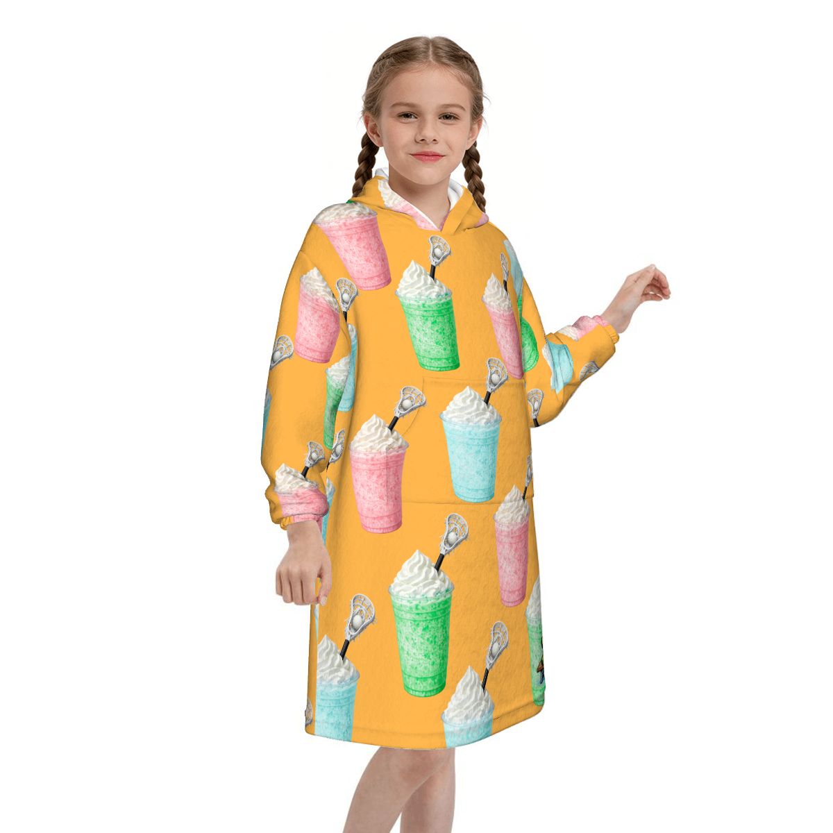 Youth Blanket Sweatshirt - Ice Cream Lacrosse Orange