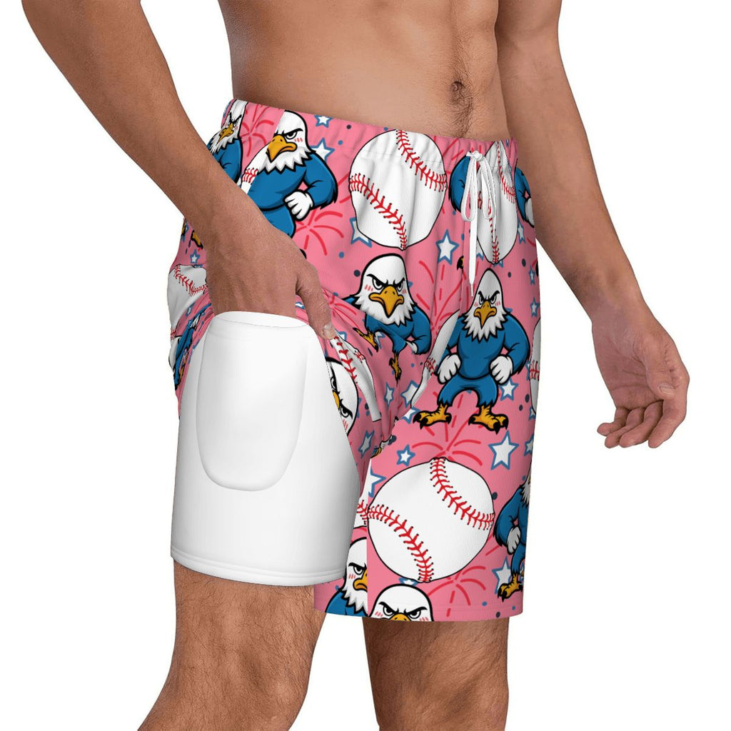 W2W Pro Mesh Hybrid Shorts - Stars and Strikes Pink