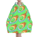 Adult Blanket Sweatshirt - Flamin Hockey Pucks Hot Green
