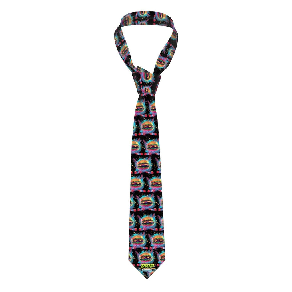 Game Day Tie - Cheeseburger and Hockey Sauce Black