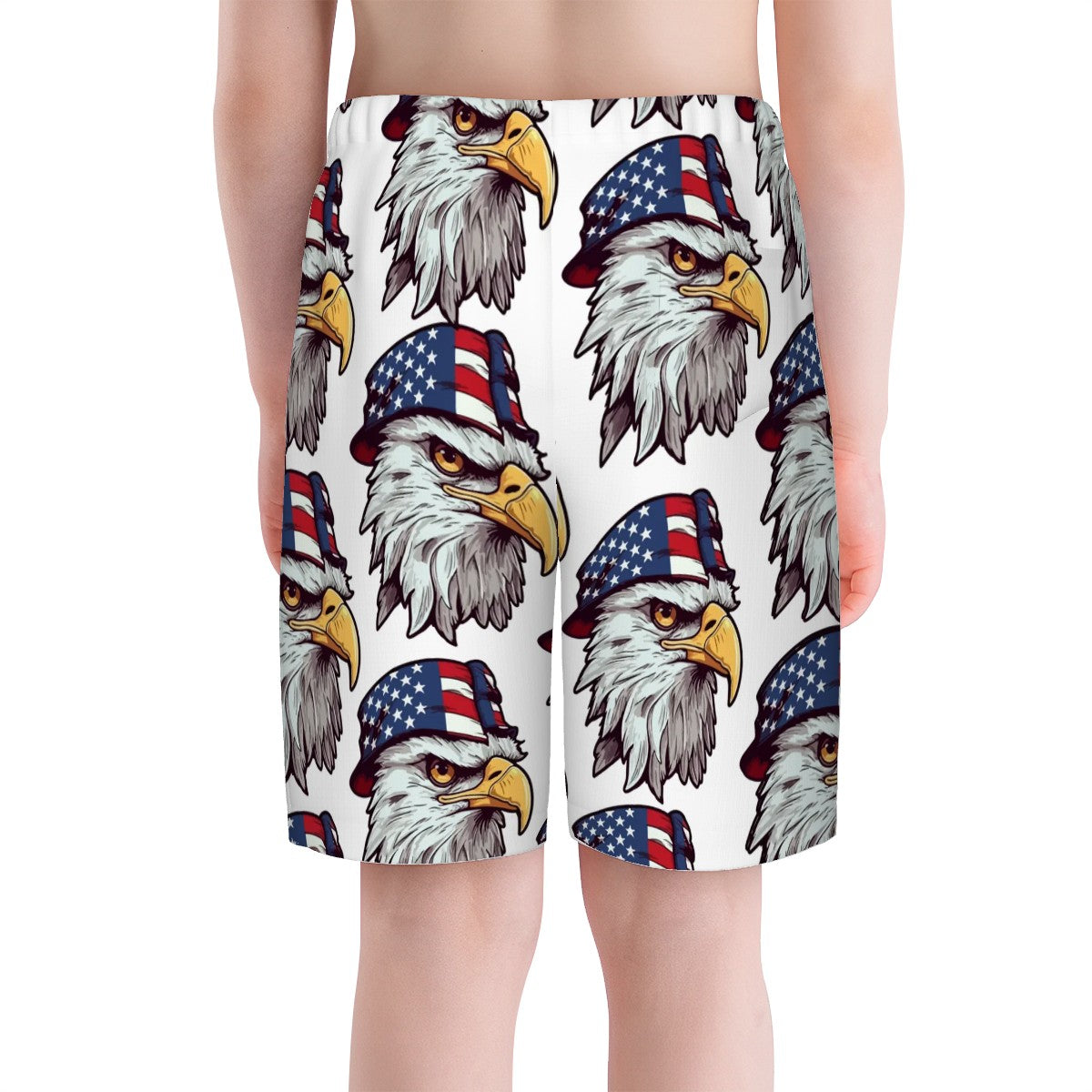 Youth Swim Shorts - Eagles Fly White