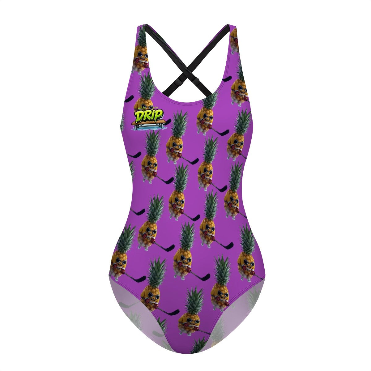 Cross-Back One Piece Swimsuit Women - Piney Snipes Purple