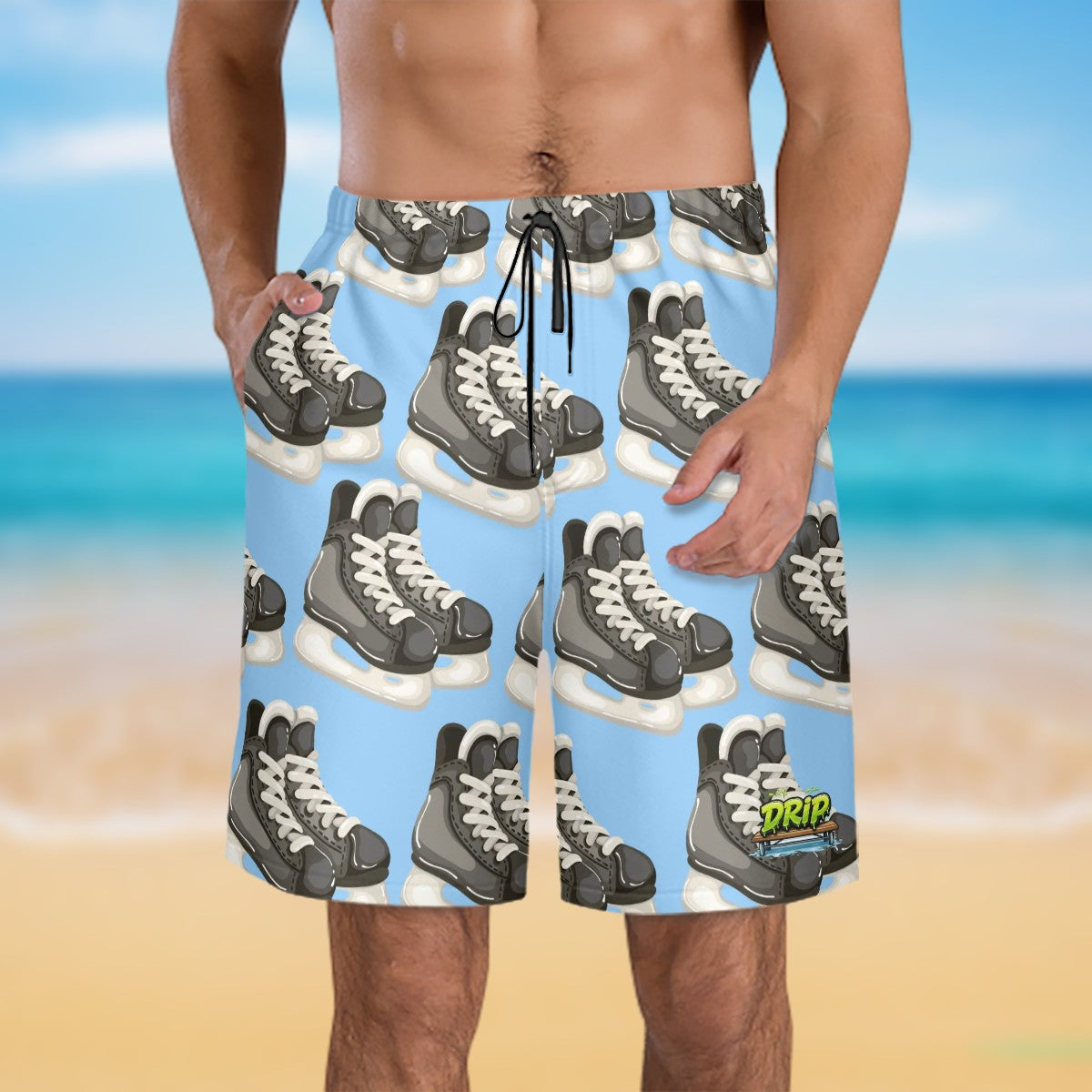 Water to Workout Hybrid Shorts - Hockey Skates Ice Blue
