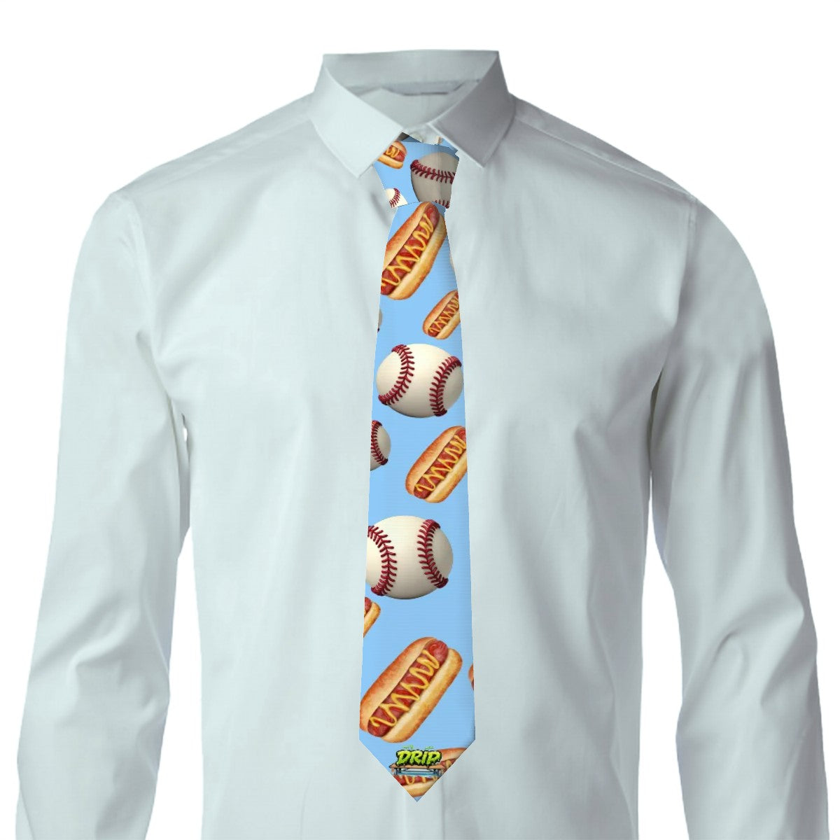 Game Day Tie - Baseballs and Hotdogs