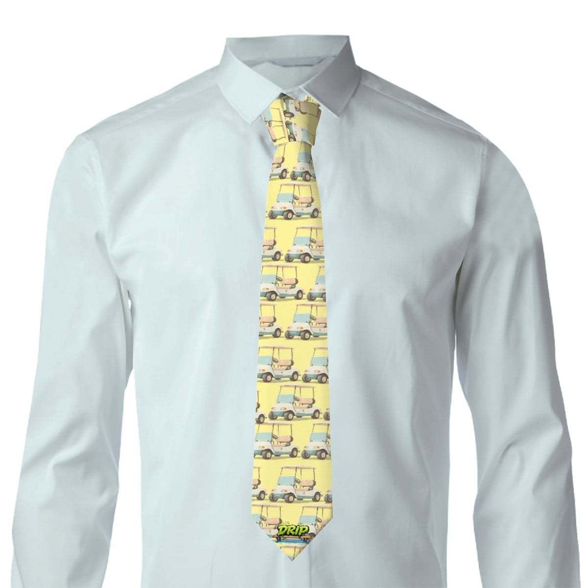 Game Day Tie - Golf Carts Vintage Yellow